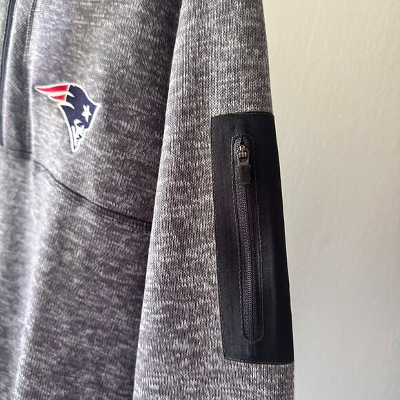 NWT New England Patriots Antigua Heather Quarter-Zip Pullover Jacket - Picture 8 of 14